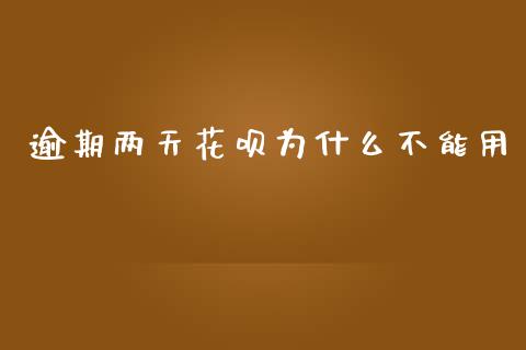 逾期两天花呗为什么不能用_https://wap.letulww.com_外汇交易_第1张