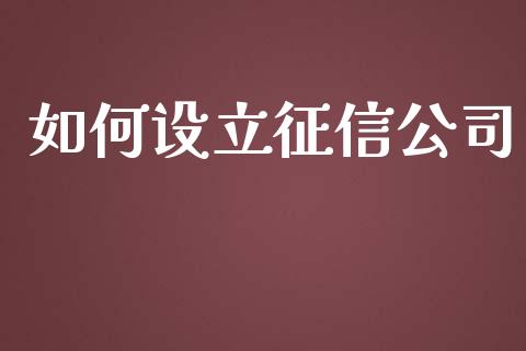 如何设立征信公司_https://wap.letulww.com_投资管理_第1张