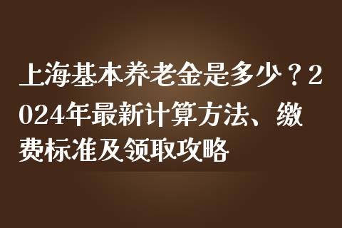 上海基本养老金是多少？2024年最新计算方法、缴费标准及领取攻略_https://wap.letulww.com_投资管理_第1张