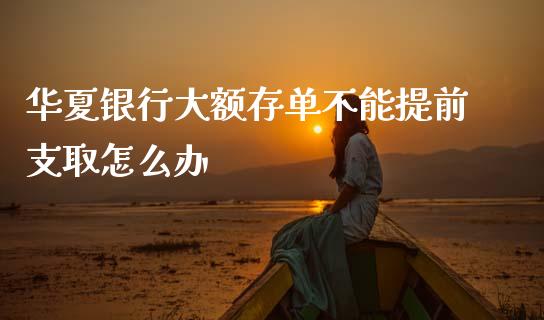 华夏银行大额存单不能提前支取怎么办_https://wap.letulww.com_投资管理_第1张