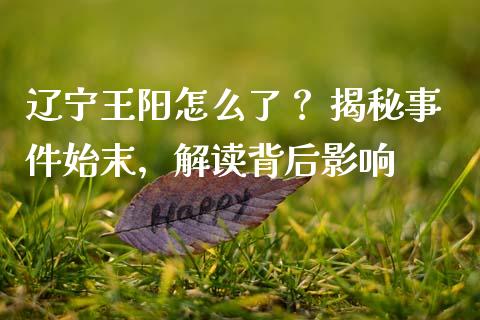 辽宁王阳怎么了？ 揭秘事件始末，解读背后影响_https://wap.letulww.com_融资租赁_第1张