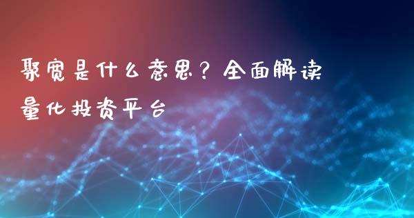 聚宽是什么意思？全面解读量化投资平台_https://wap.letulww.com_投资管理_第1张