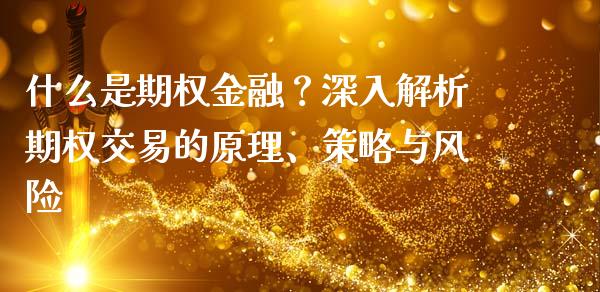 什么是期权金融？深入解析期权交易的原理、策略与风险_https://wap.letulww.com_外汇交易_第1张