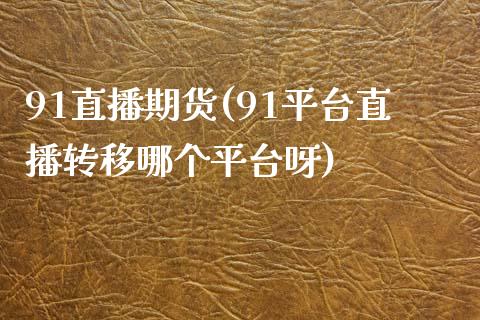 91直播期货(91平台直播转移哪个平台呀)_https://wap.letulww.com_外汇交易_第1张