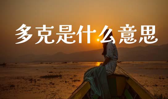 多克是什么意思_https://wap.letulww.com_投资策略_第1张