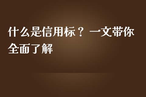 什么是信用标？ 一文带你全面了解_https://wap.letulww.com_融资租赁_第1张