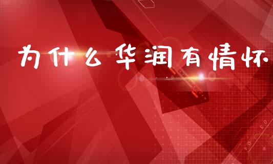 为什么华润有情怀_https://wap.letulww.com_投资策略_第1张