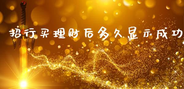 招行买理财后多久显示成功_https://wap.letulww.com_投资管理_第1张