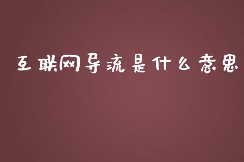 互联网导流是什么意思_https://wap.letulww.com_外汇交易_第1张