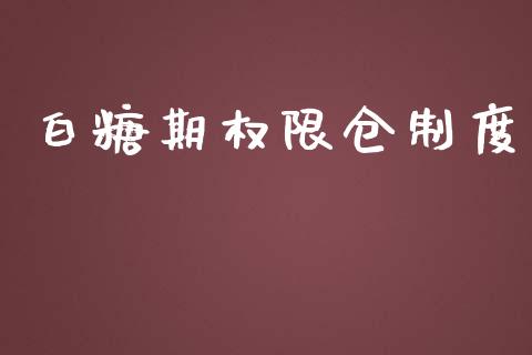 白糖期权限仓制度_https://wap.letulww.com_外汇交易_第1张