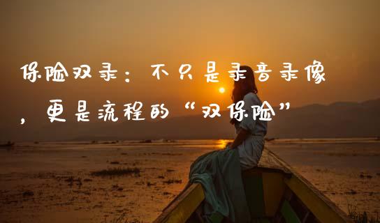 保险双录：不只是录音录像，更是流程的“双保险”_https://wap.letulww.com_投资管理_第1张