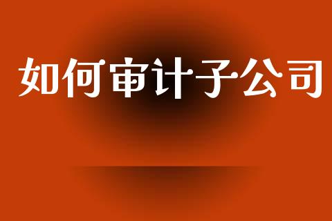 如何审计子公司_https://wap.letulww.com_投资管理_第1张